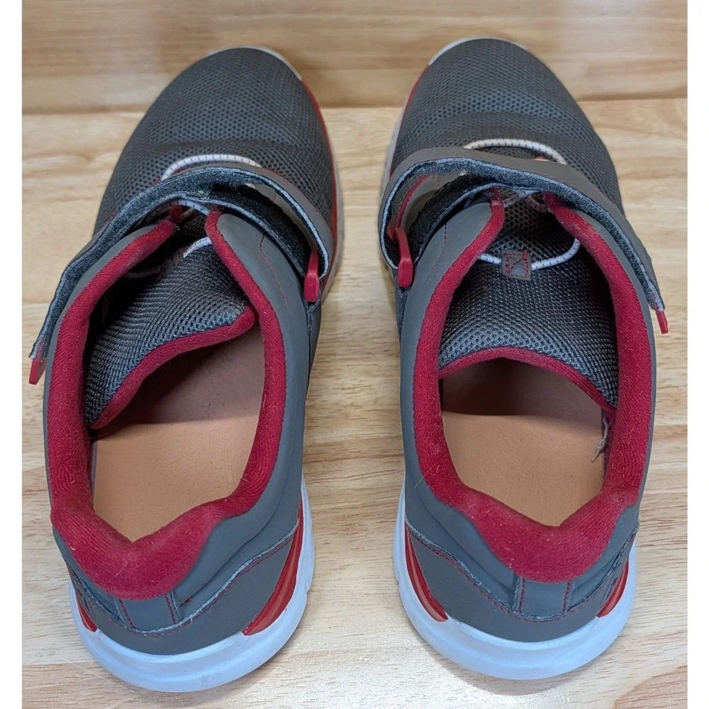 Anodyne‎ No. 46 Men's Comfort Walking Shoes Gray Red Size 8M Diabetic Sneaker